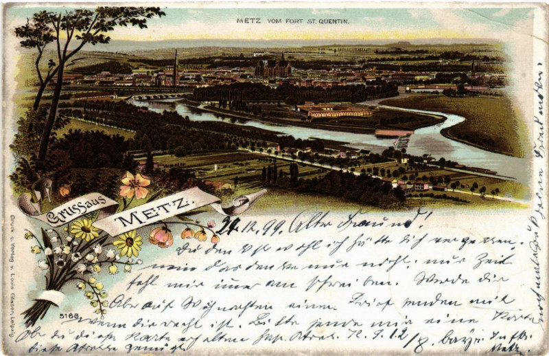 Carte postale ancienne Gruss aus Metz à Metz
