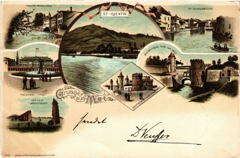 Carte postale ancienne Gruss aus Metz à Metz