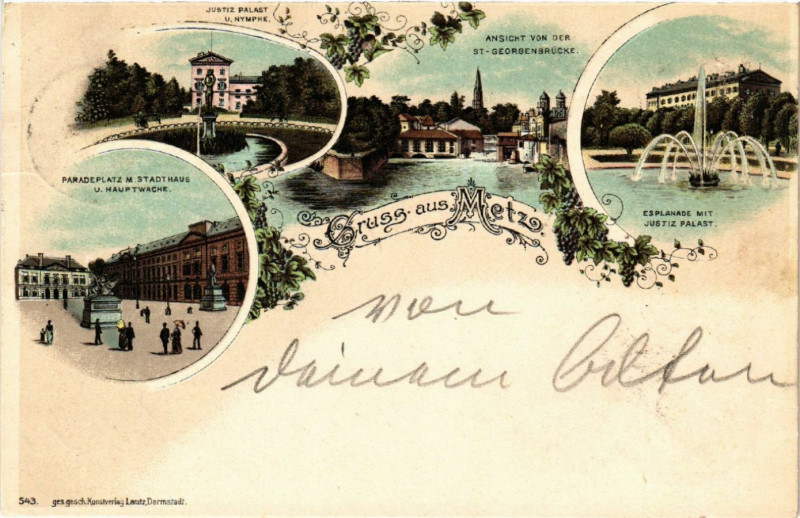 Carte postale ancienne Gruss aus Metz à Metz