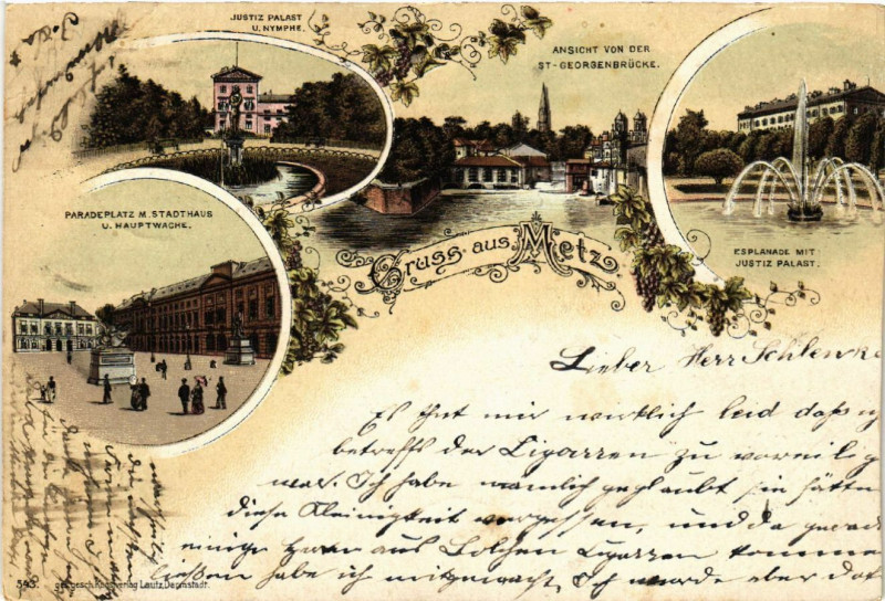 Carte postale ancienne Gruss aus Metz à Metz