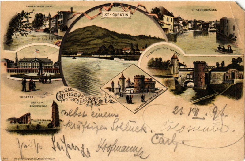 Carte postale ancienne Gruss aus Metz à Metz