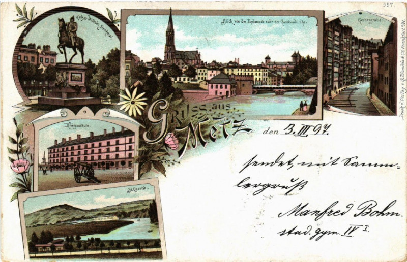 Carte postale ancienne Gruss aus Metz à Metz