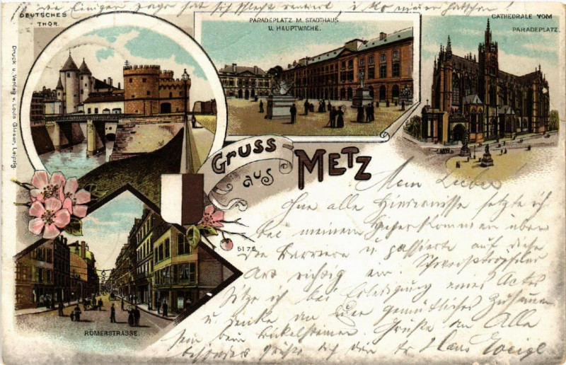 Carte postale ancienne Gruss aus Metz à Metz