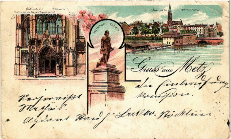Carte postale ancienne Gruss aus Metz à Metz