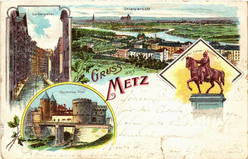 Carte postale ancienne Gruss aus Metz à Metz