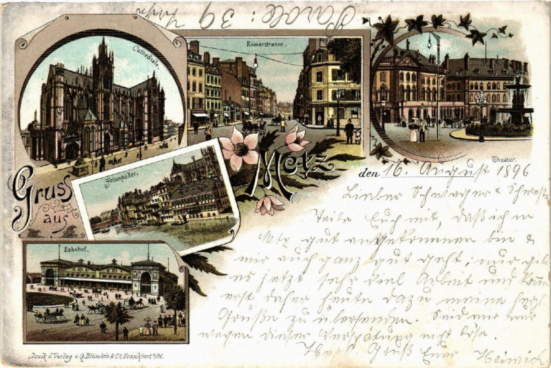 Carte postale ancienne Gruss aus Metz à Metz