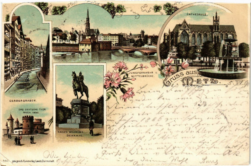 Carte postale ancienne Gruss aus Metz à Metz