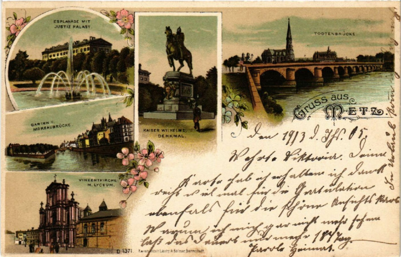 Carte postale ancienne Gruss aus Metz à Metz