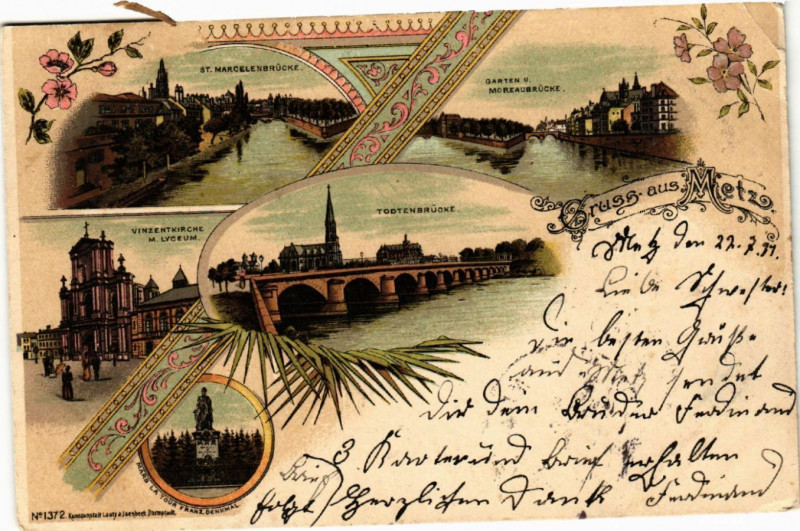 Carte postale ancienne Gruss aus Metz à Metz