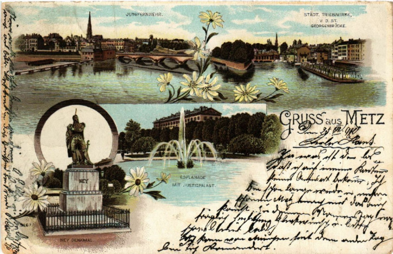 Carte postale ancienne Gruss aus Metz à Metz