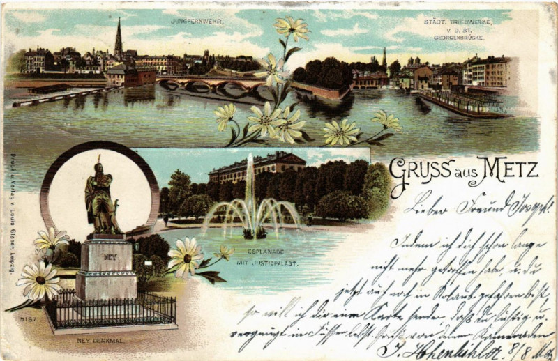 Carte postale ancienne Gruss aus Metz à Metz