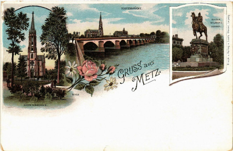 Carte postale ancienne Gruss aus Metz à Metz