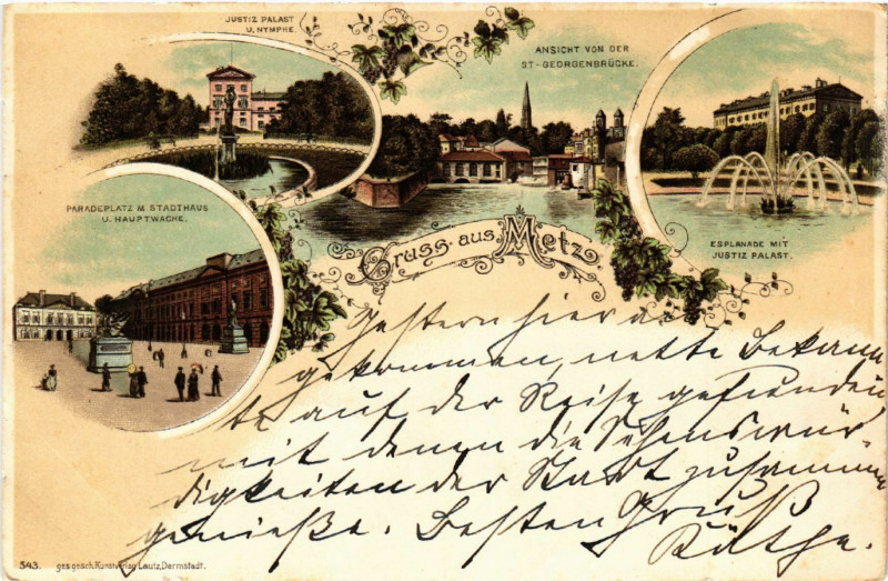 Carte postale ancienne Gruss aus Metz à Metz