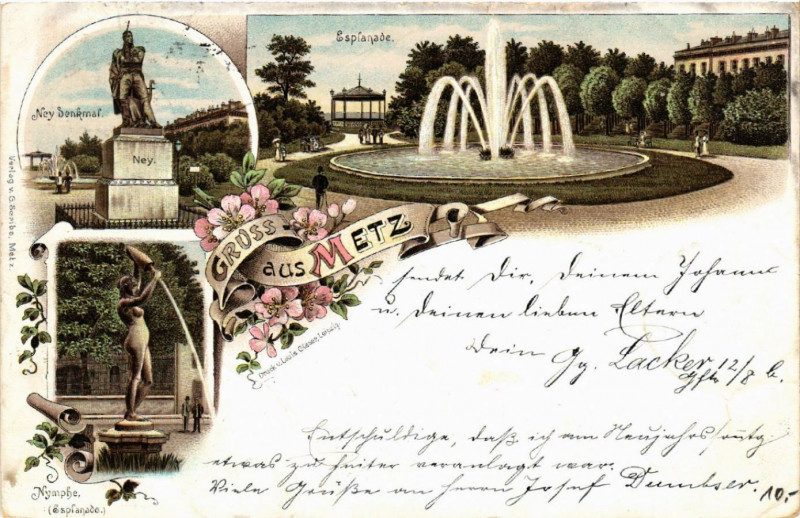 Carte postale ancienne Gruss aus Metz à Metz