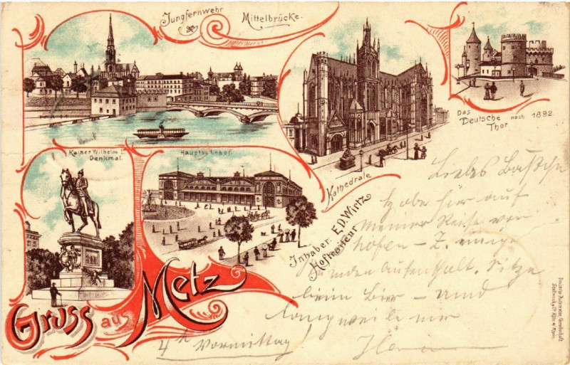 Carte postale ancienne Gruss aus Metz à Metz