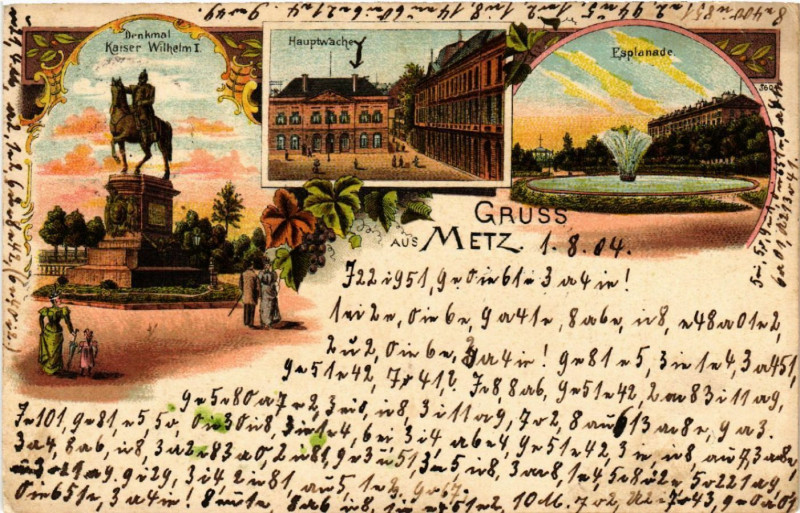 Carte postale ancienne Gruss aus Metz à Metz