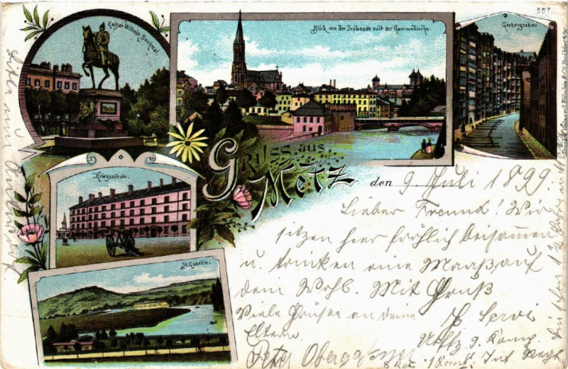 Carte postale ancienne Gruss aus Metz à Metz