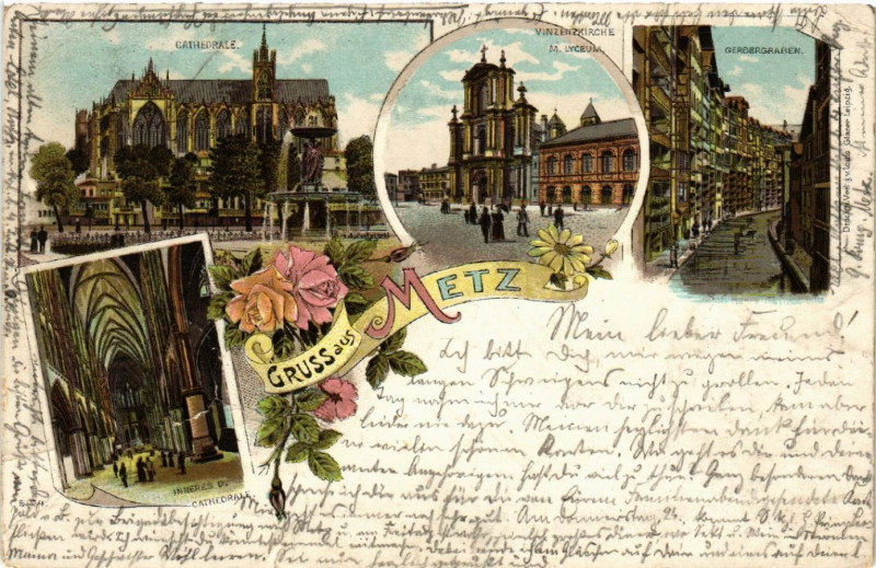 Carte postale ancienne Gruss aus Metz à Metz