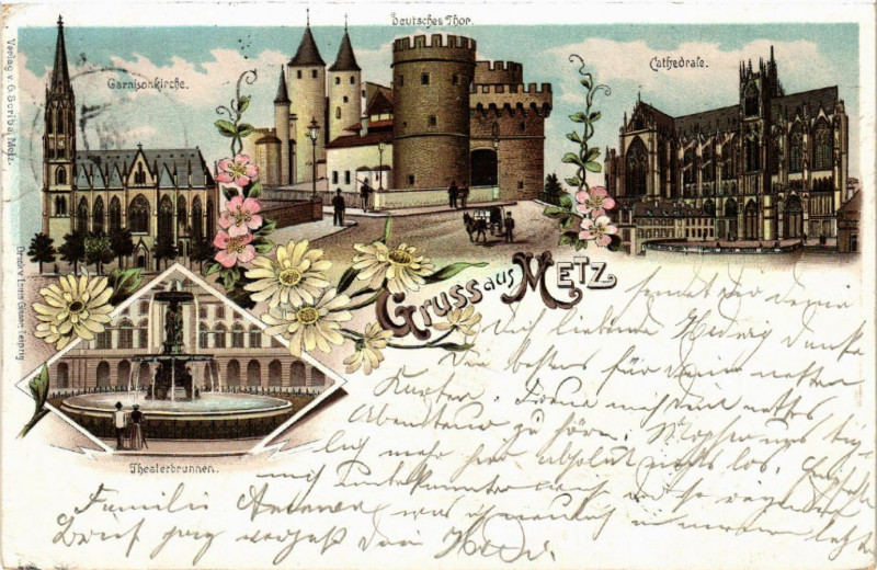 Carte postale ancienne Gruss aus Metz à Metz