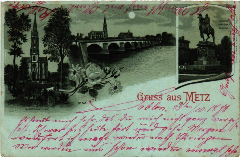 Carte postale ancienne Gruss aus Metz à Metz