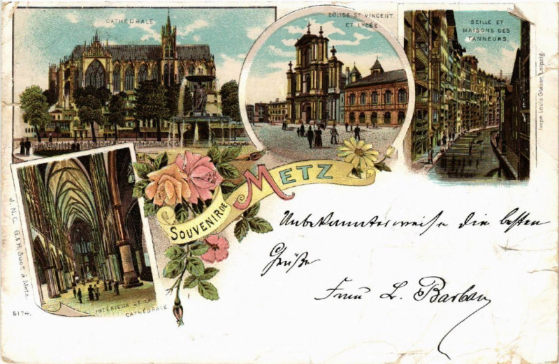 Carte postale ancienne Souvenir de Metz à Metz