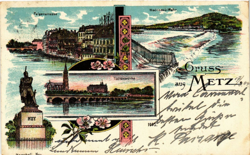 Carte postale ancienne Gruss aus Metz à Metz