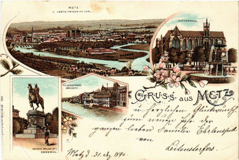 Carte postale ancienne Gruss aus Metz à Metz