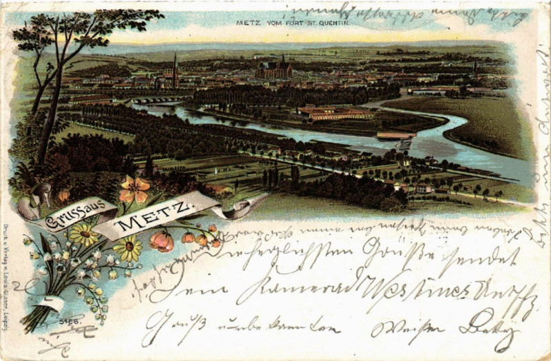 Carte postale ancienne Gruss aus Metz à Metz