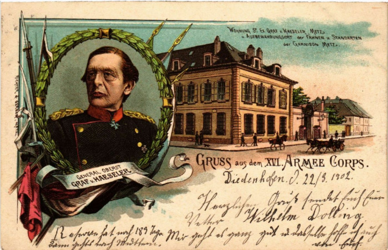 Carte postale ancienne Gruss aus Xvi Armée Corps