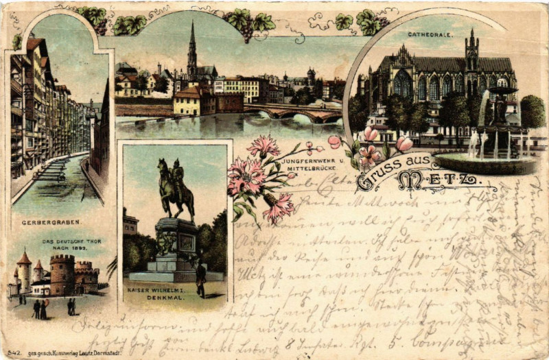 Carte postale ancienne Gruss aus Metz à Metz