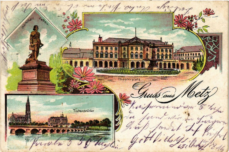 Carte postale ancienne Gruss aus Metz à Metz