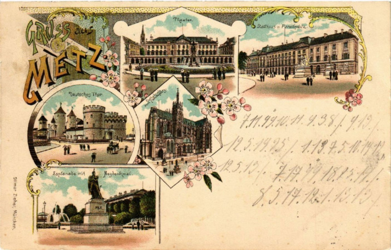 Carte postale ancienne Gruss aus Metz à Metz