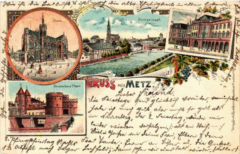 Carte postale ancienne Gruss aus Metz à Metz