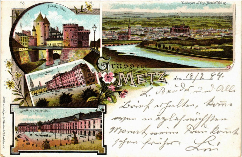 Carte postale ancienne Gruss aus Metz à Metz