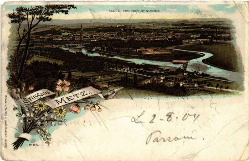Carte postale ancienne Gruss aus Metz à Metz