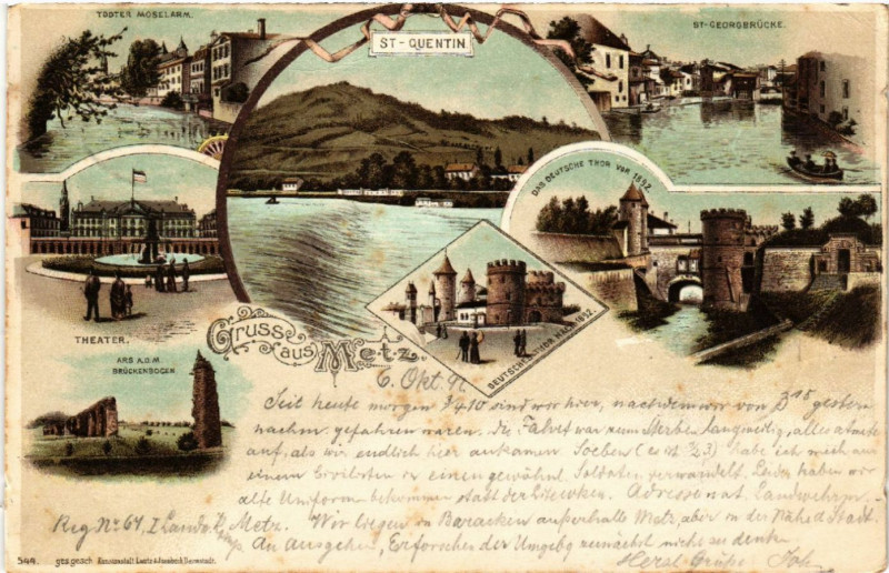 Carte postale ancienne Gruss aus Metz à Metz