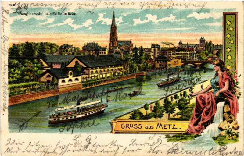 Carte postale ancienne Gruss aus Metz à Metz