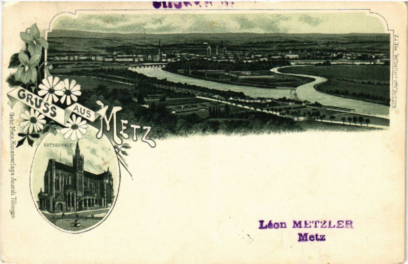 Carte postale ancienne Gruss aus Metz à Metz