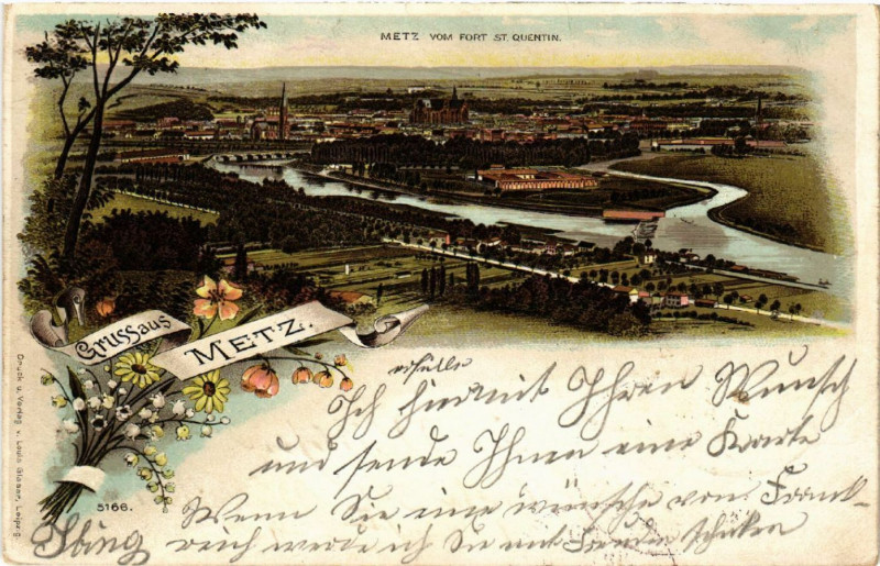 Carte postale ancienne Gruss aus Metz à Metz