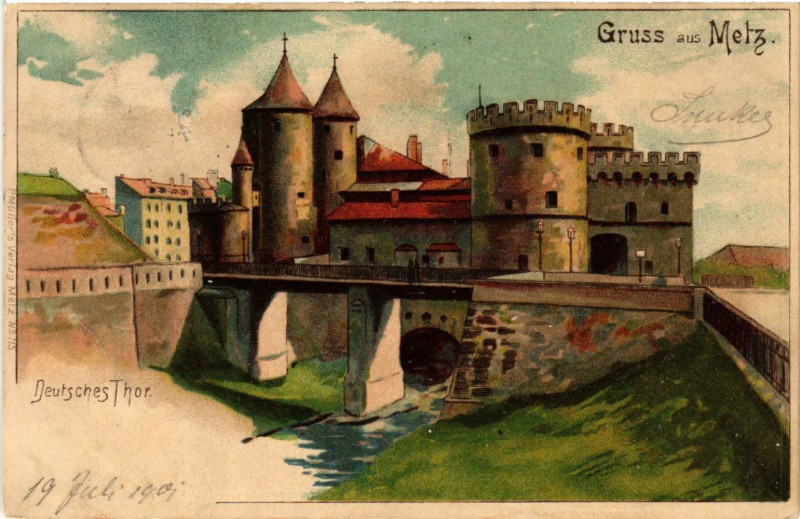 Carte postale ancienne Gruss aus Metz à Metz
