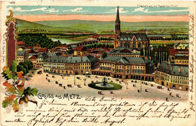 Carte postale ancienne Gruss aus Metz à Metz