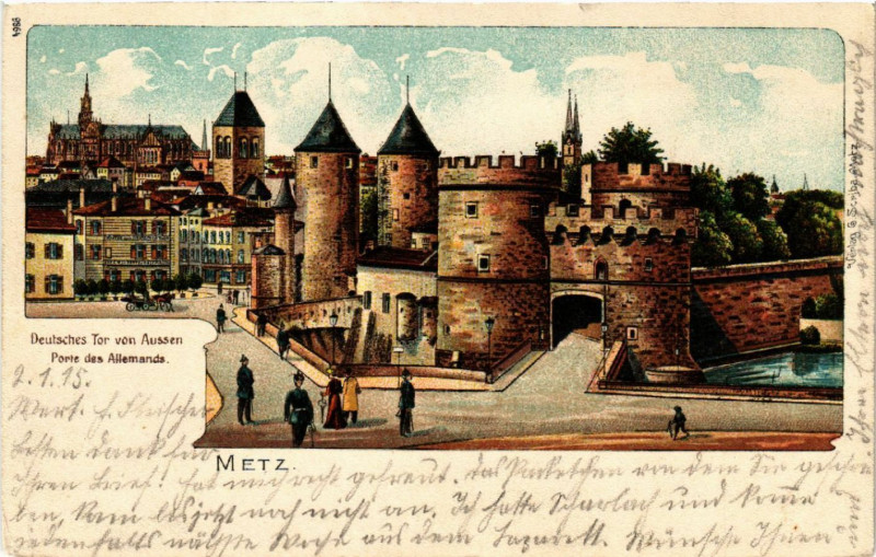 Carte postale ancienne Metz - Deutsches Tor von Aussen à Metz