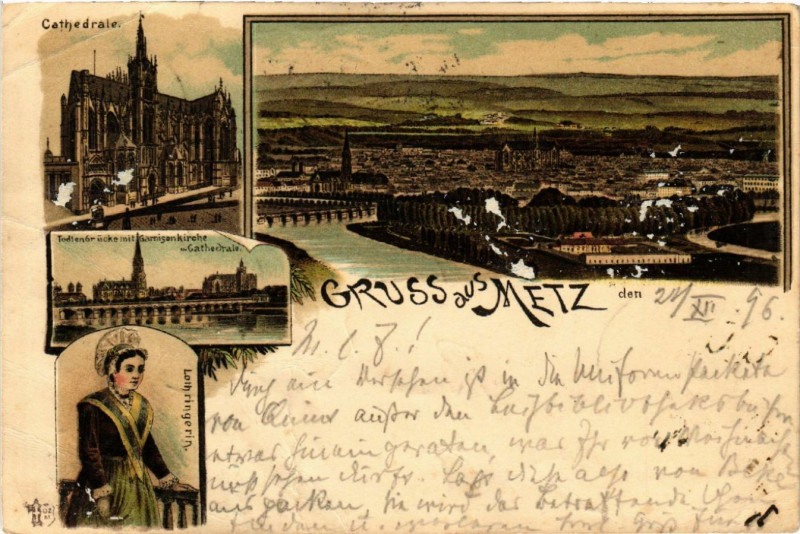 Carte postale ancienne Gruss aus Metz à Metz
