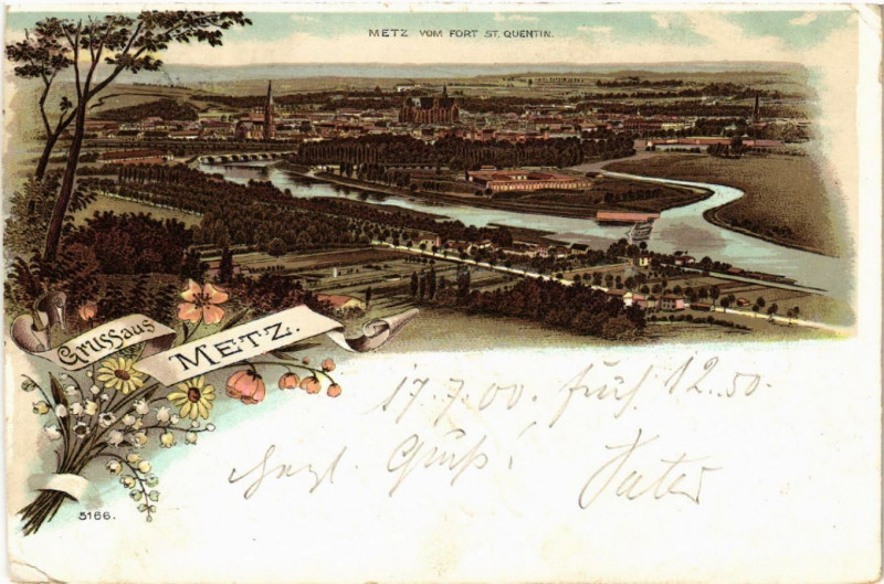 Carte postale ancienne Gruss aus Metz à Metz