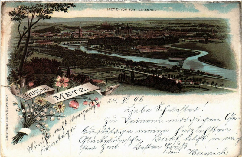 Carte postale ancienne Gruss aus Metz à Metz