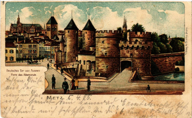 Carte postale ancienne Metz - Altes Deutsches Thor à Metz