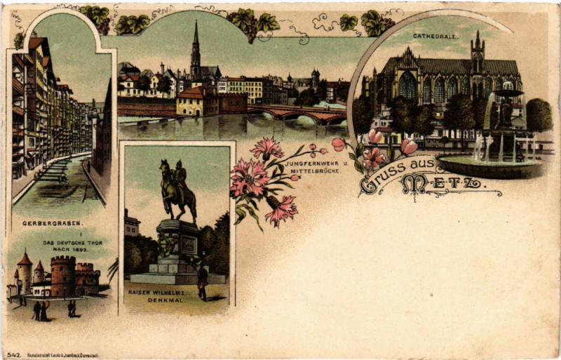 Carte postale ancienne Gruss aus Metz à Metz