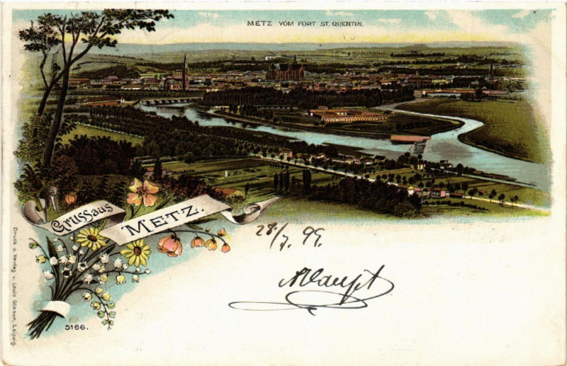 Carte postale ancienne Gruss aus Metz à Metz