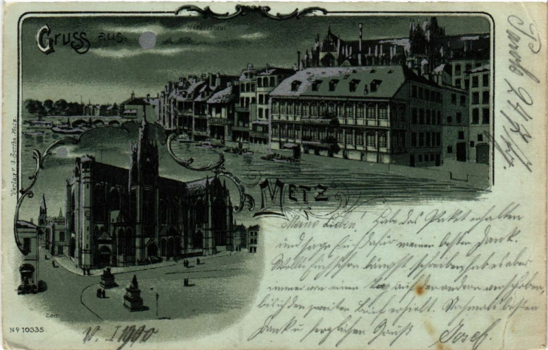 Carte postale ancienne Gruss aus Metz à Metz