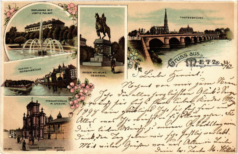 Carte postale ancienne Gruss aus Metz à Metz